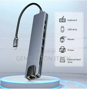 8 in 1 Usb C Hub- Multifunctional Adaptor , Hdmi, Usb, Rj45