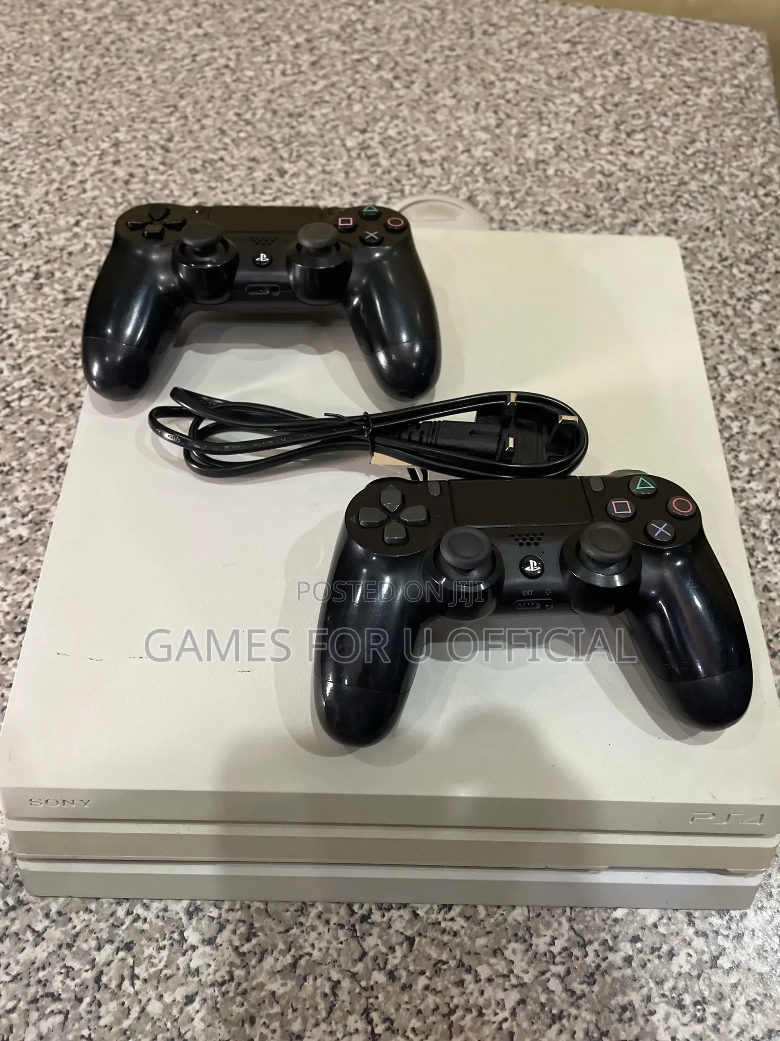 Sony Brand Ps4 Pro White Two Controllers Uk Used*