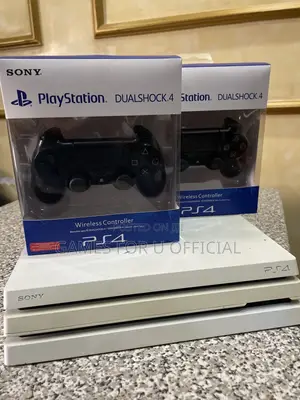 Ps4 Pro White With 2 Controllers Uk Used Fxt*
