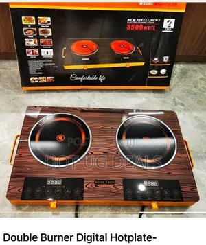 Double 2 Burner Infrared Cooker Hot Plate Stove -black