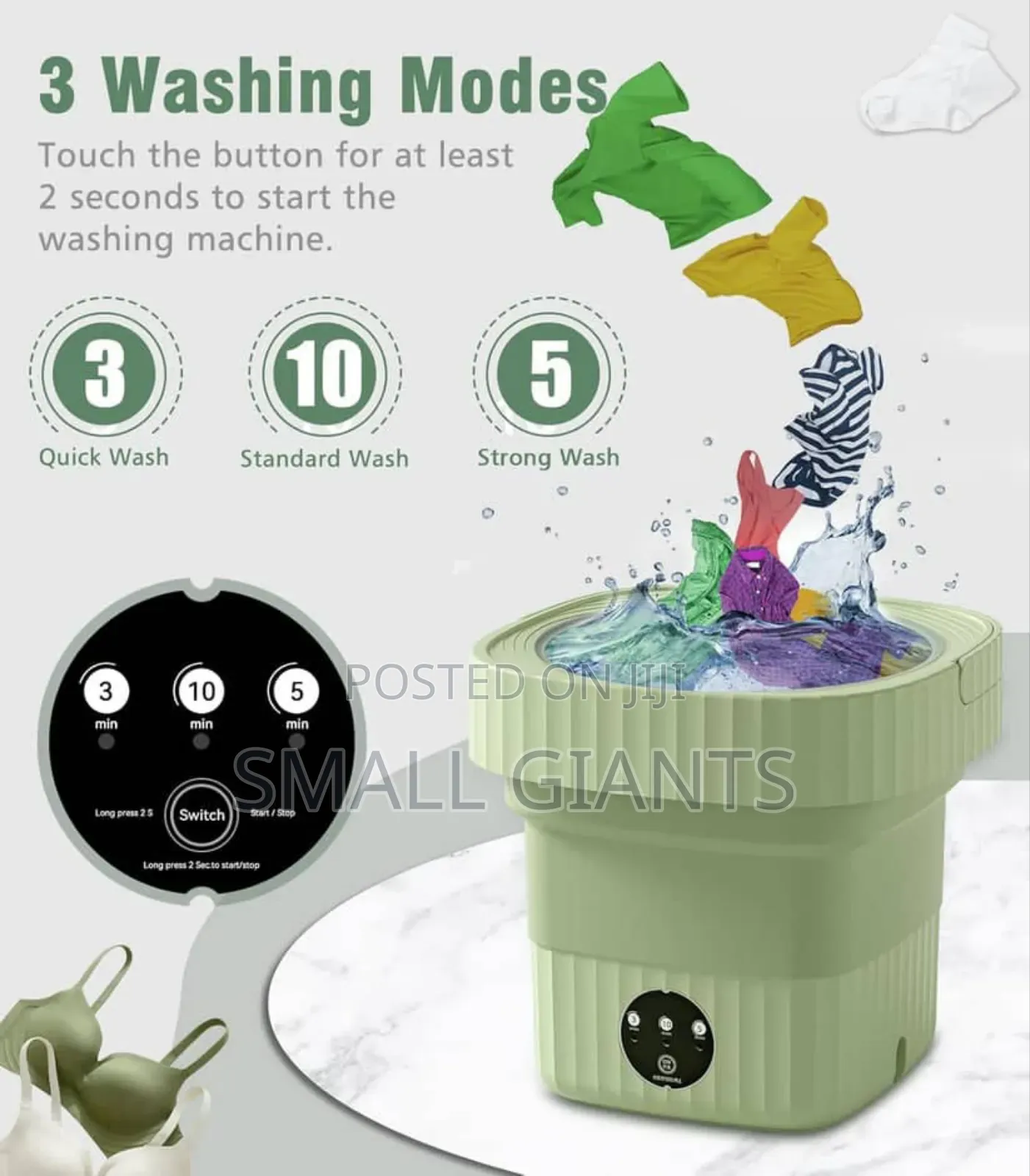 6.5l High Capacity Portable Washing Machine With 3 Modes