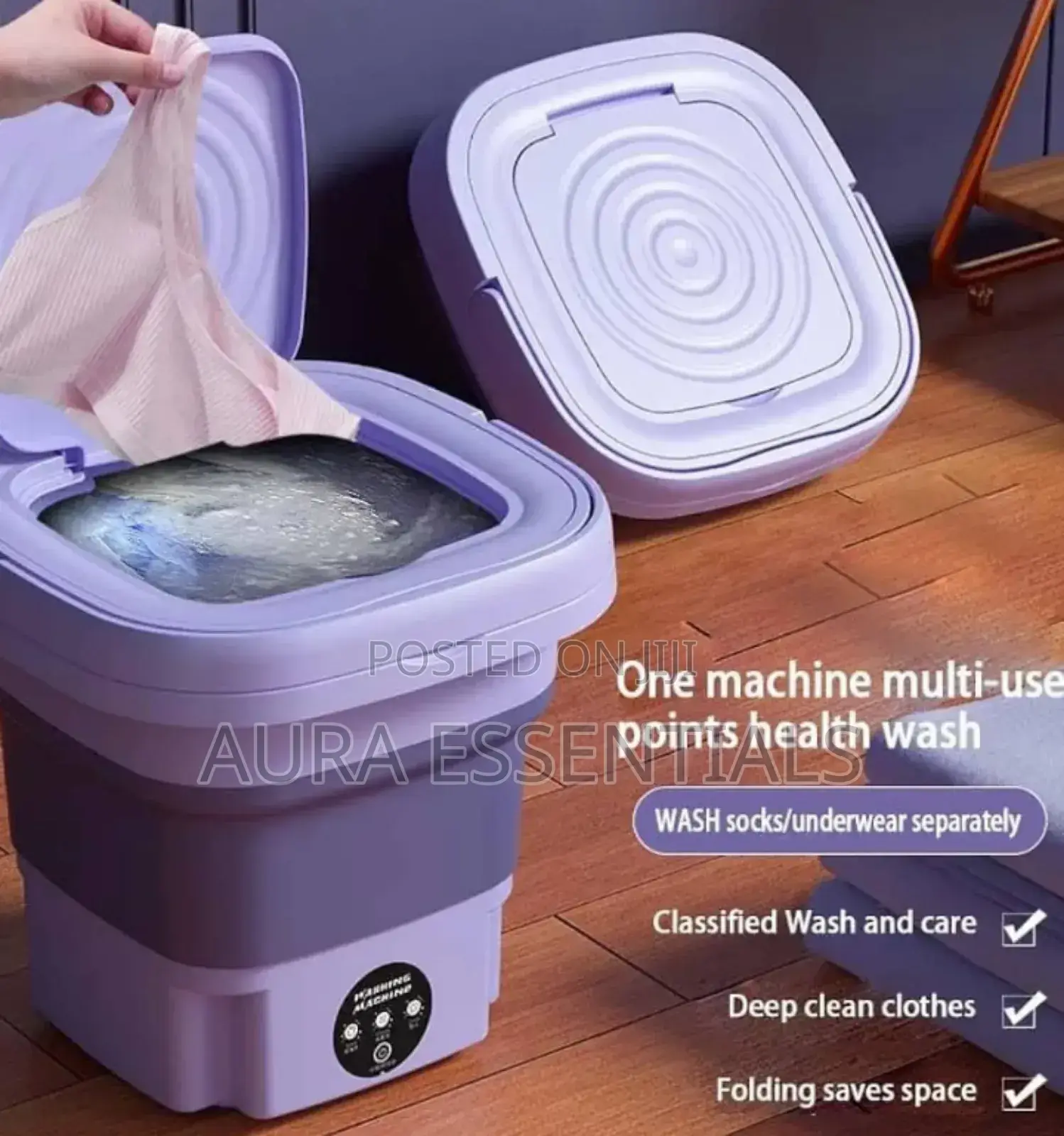 8l Foldable Mini Washer Machine and Drain Basket