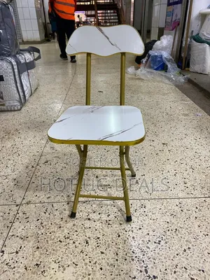 Portable Foldable Marble Wooden Square Chair
