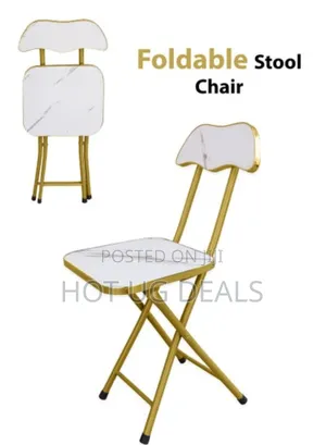 Portable Foldable Marble Wooden Square Chair