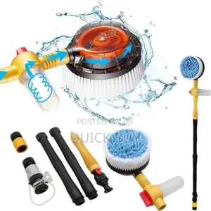 Car Washer Scrabbing With Water Pipe and Soap Dispenser