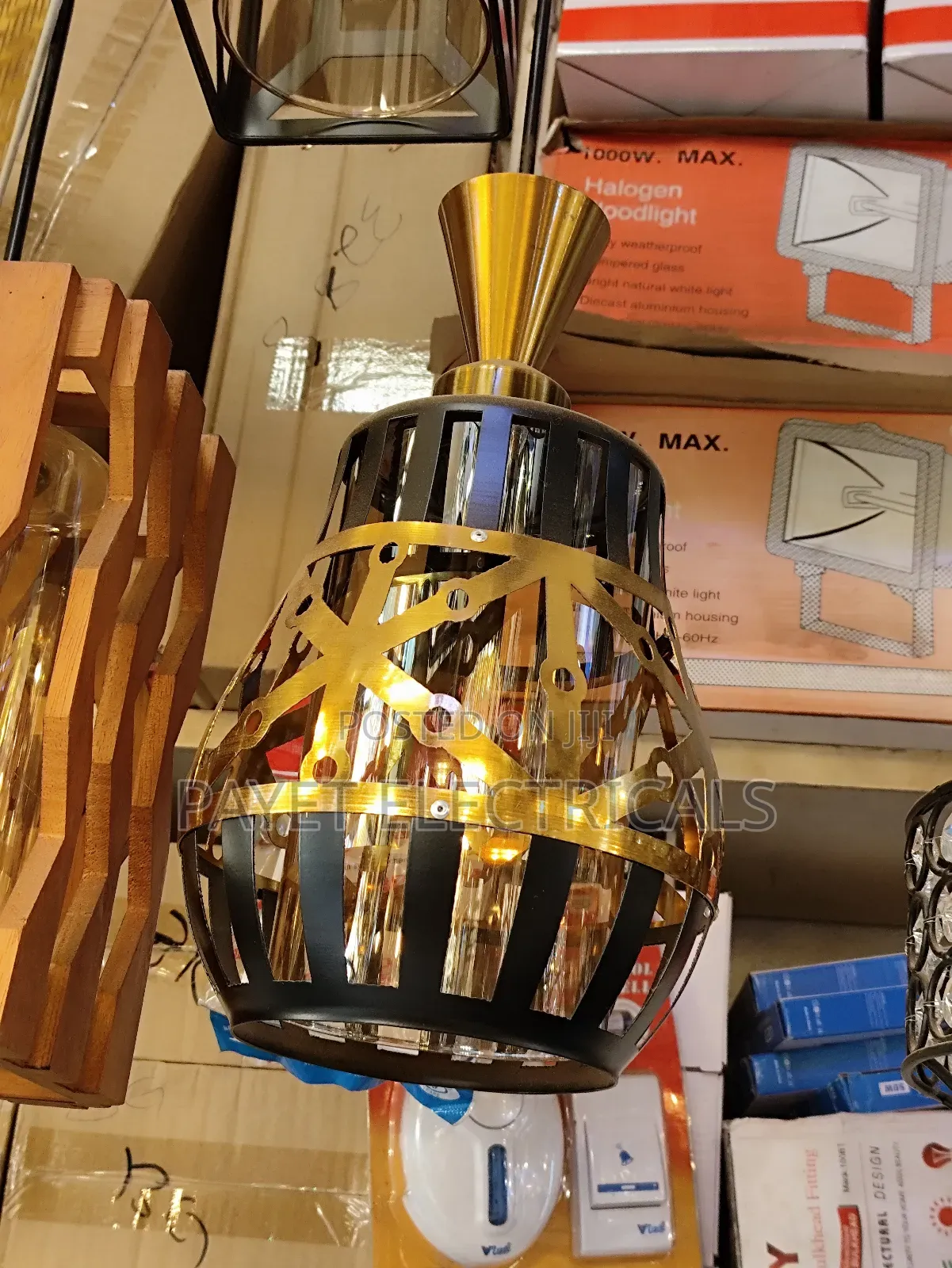 Unique Gold and Black Pendant Lamp