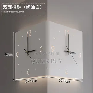 Wall House Corner Clock Side by Side View With Led Lights