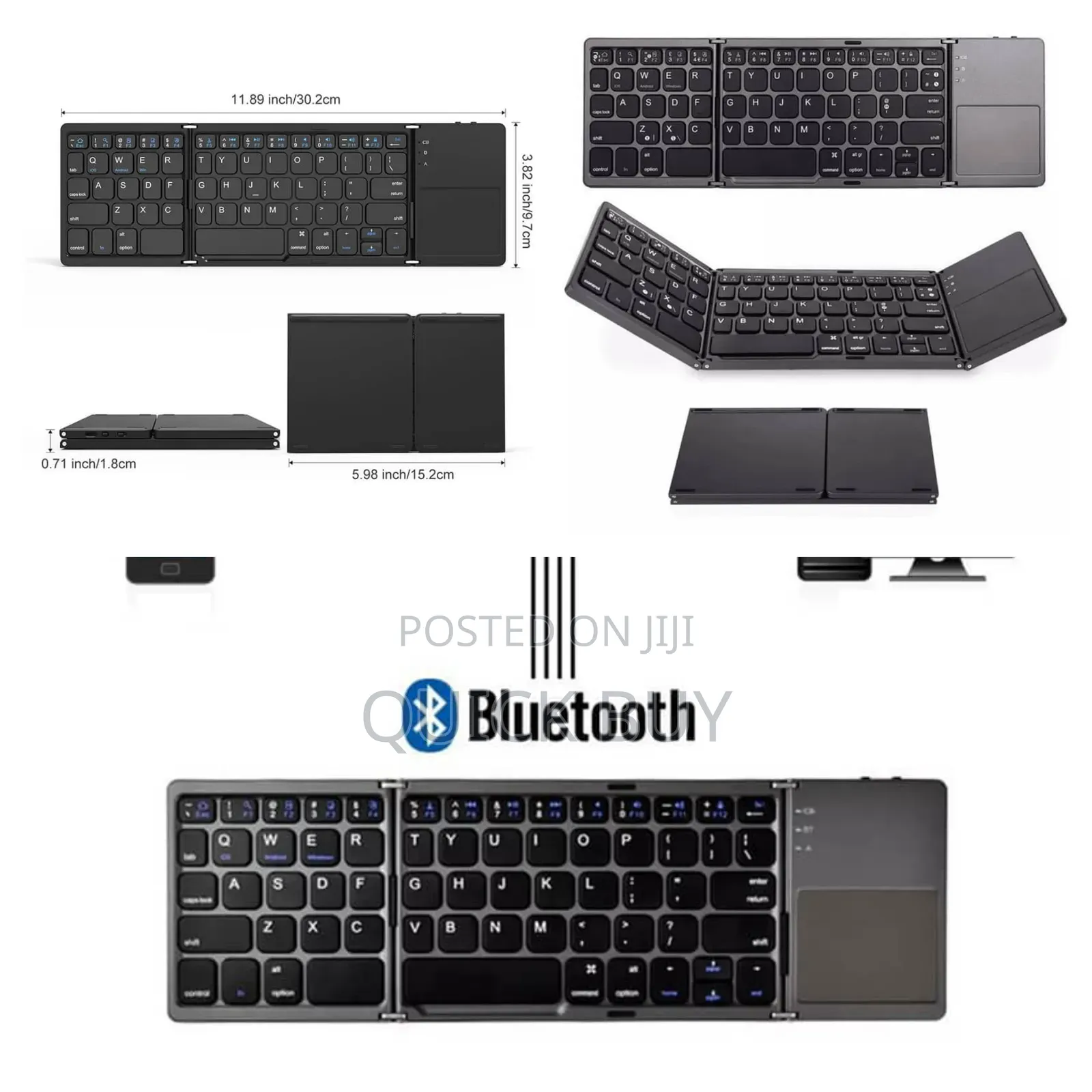 Foldable Wireless Bluetooth Keyboard With Touchpad