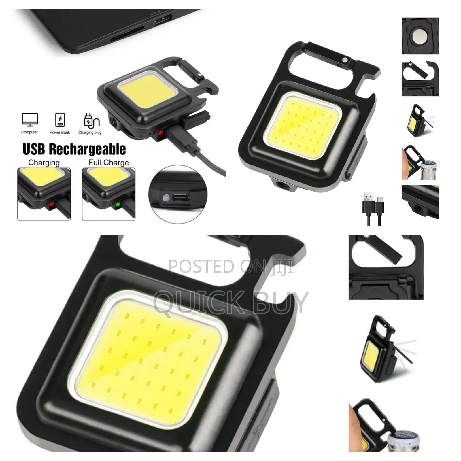 Cob Small Flashlights 500 Lumens Bright Rechargeable
