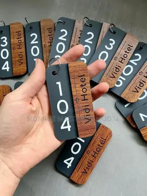 Branded Key Holders Room Numbers