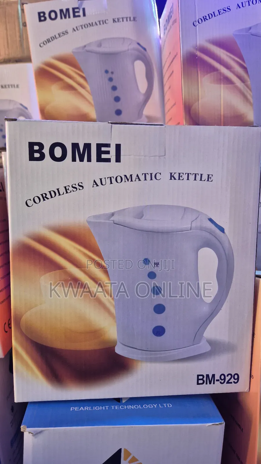 Bomei Plastic Electric Kettle Bm-929 - 1.7 Litre White