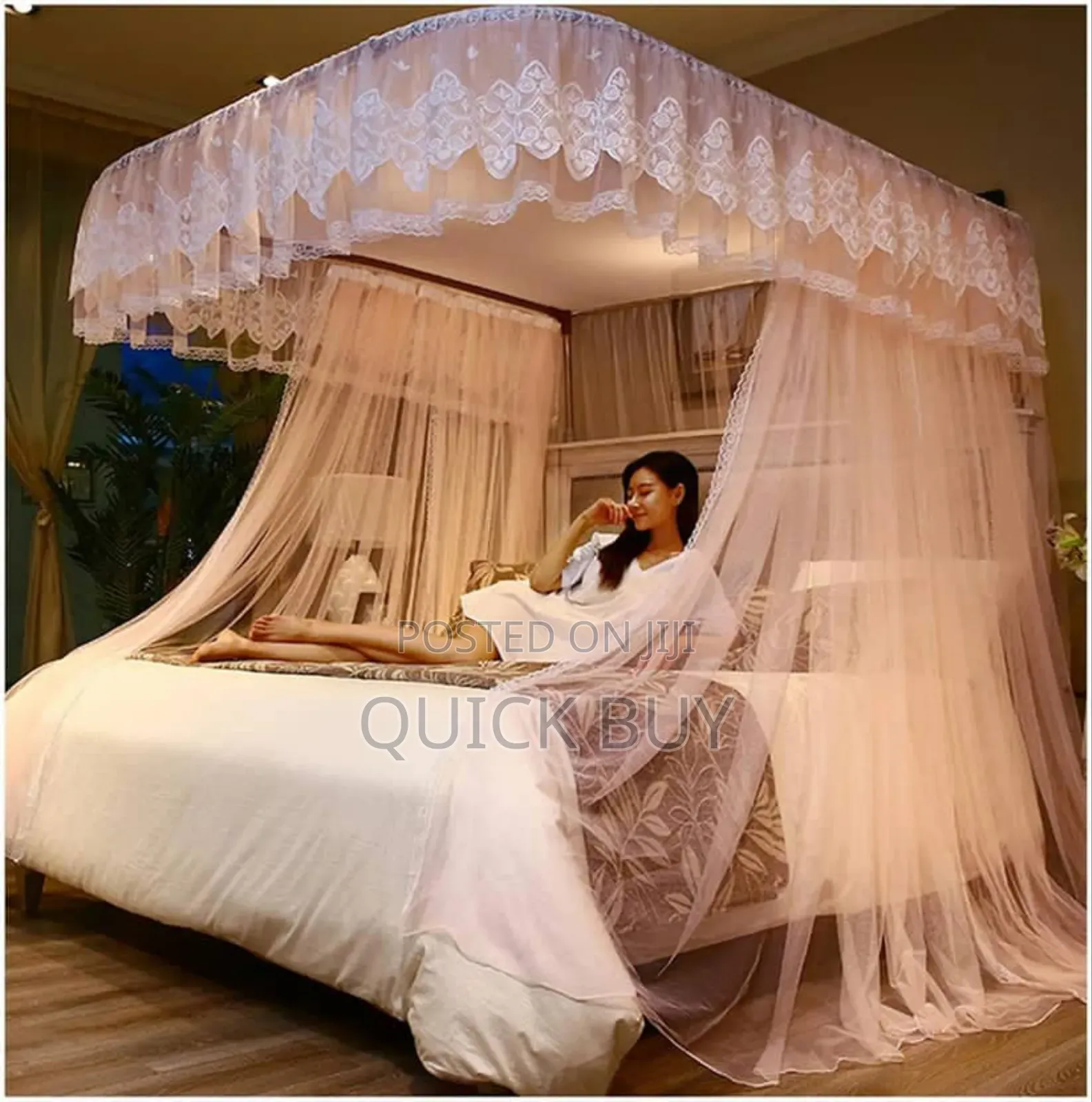 Rail Mosquito Net , U-Shaped Rail Bed Curtains 5by6 6by6