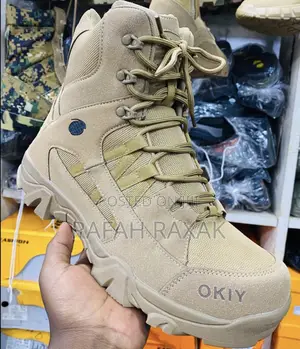 Men’S Khaki Okiy Outdoor Military Tactical Desert Boots
