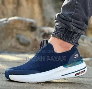 New Navy Blue Skechers Max Cushioning Hyper Burst Sneakers