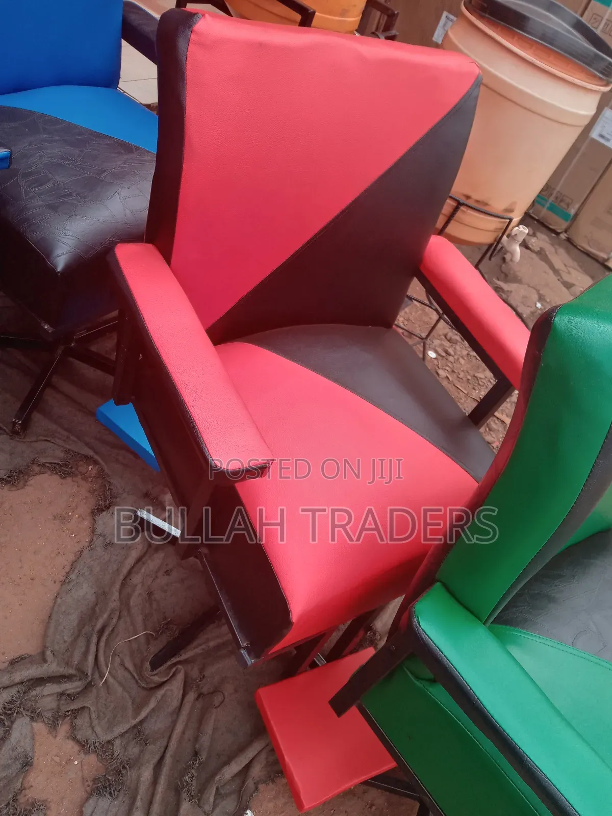 Barbers Chairs Rolling With Stepping On