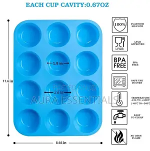 12holes Non Sticky Silicone Muffin Pans