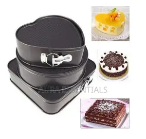 3pcs Multipurpose Round,Square,Heart Cake Pan