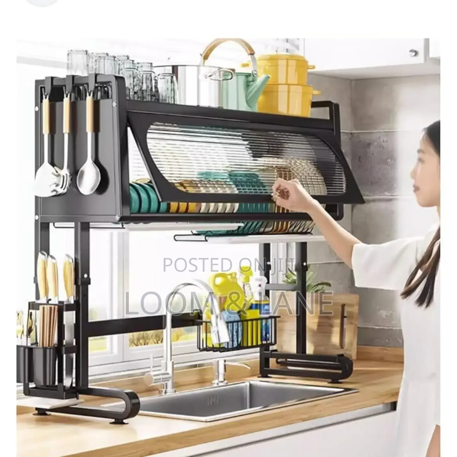 3 Tier Over Sink Dish Rack Steel Dish Drainer