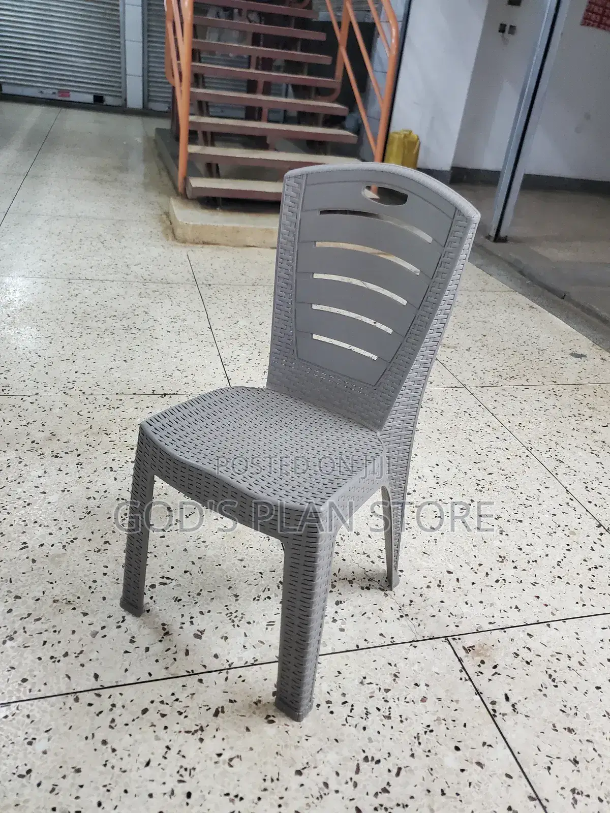 Gray Textured Armless Plastic Chairs Plastic Chairs