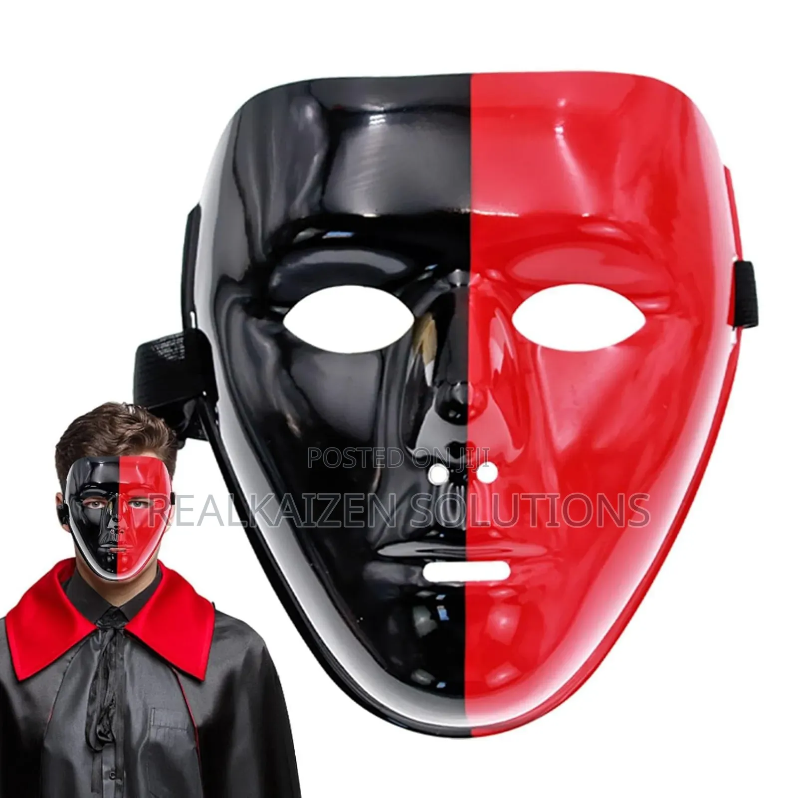 Fancy Retro Dance | Halloween 3d Red - Black Face Mask