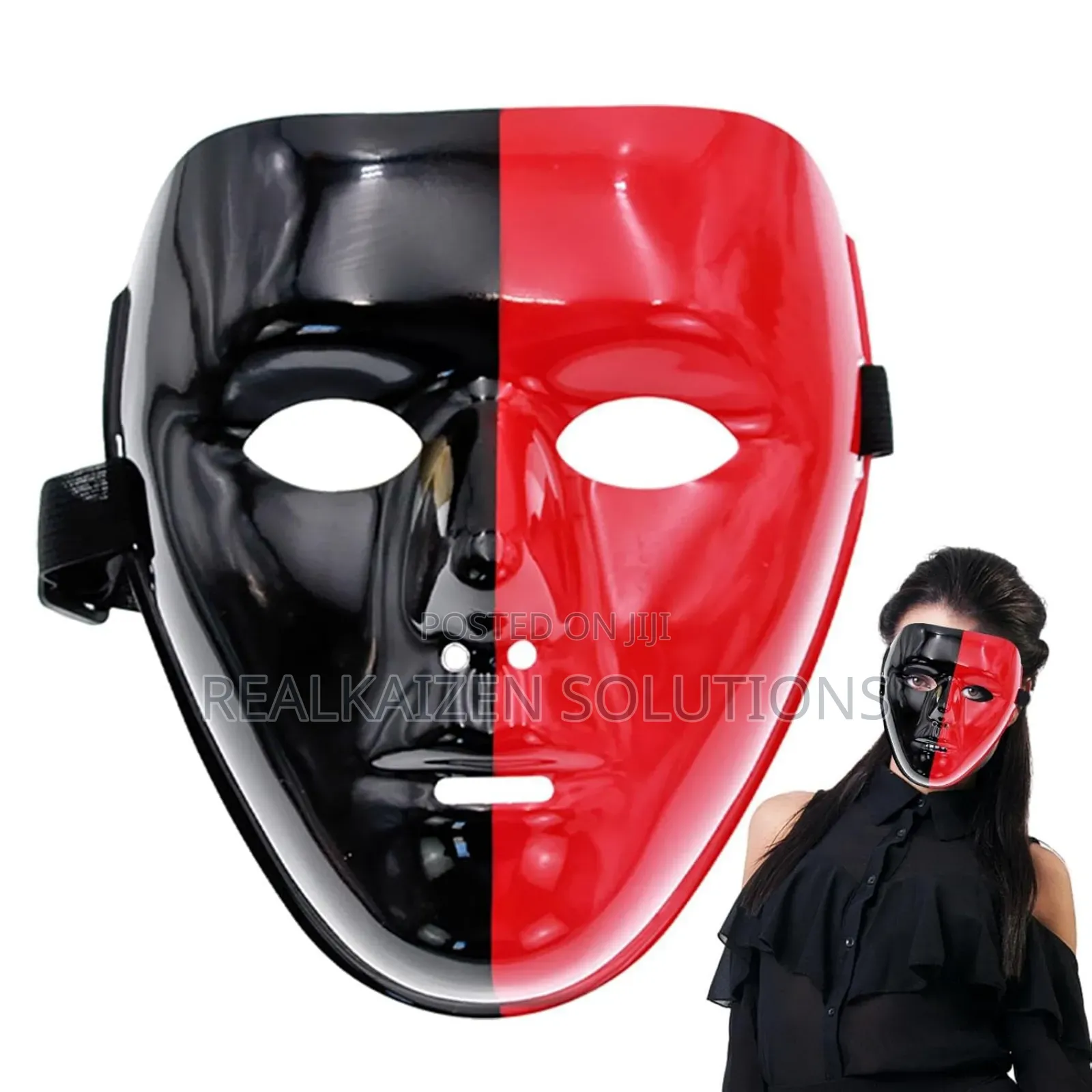 Fancy Retro Dance | Halloween 3d Red - Black Face Mask