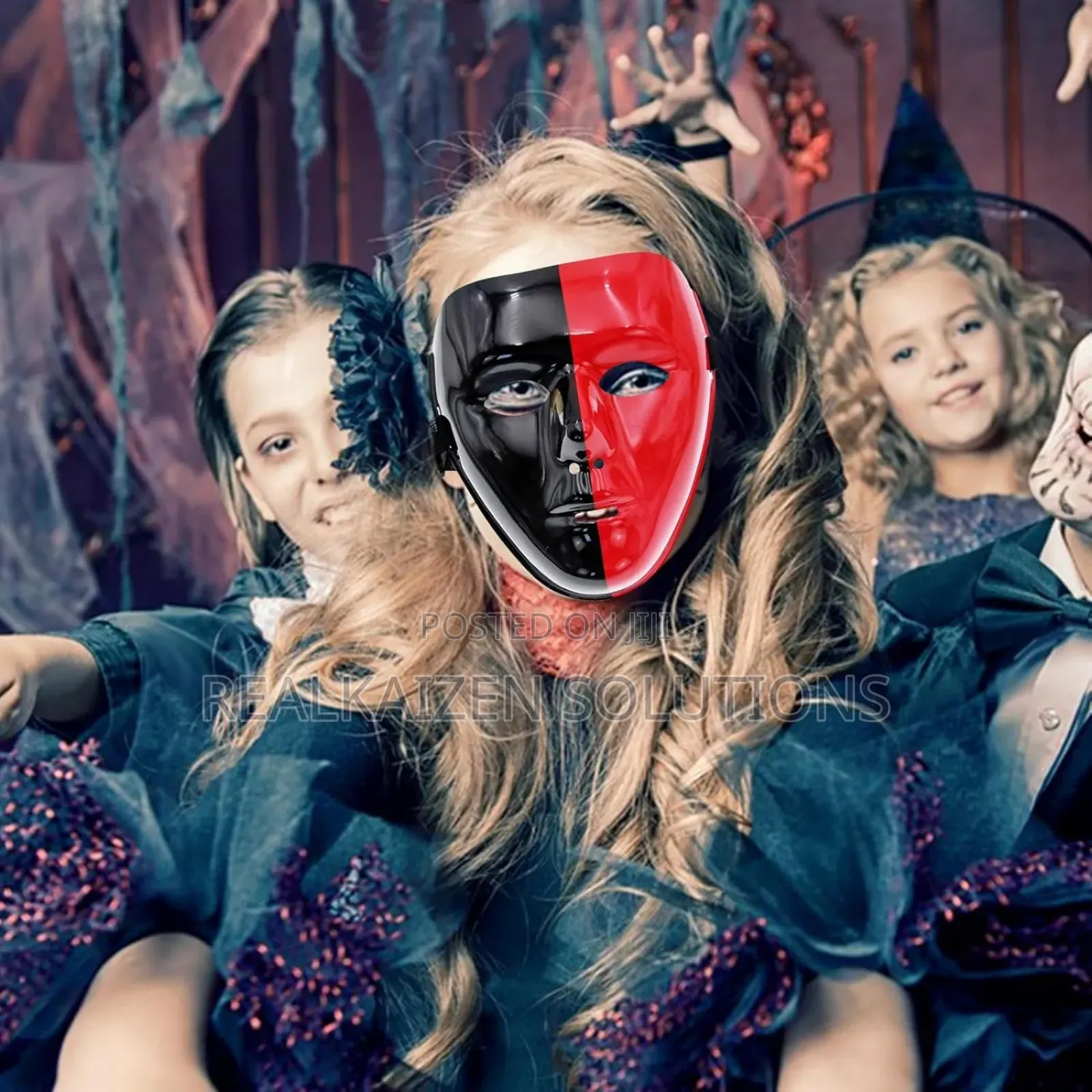 Fancy Retro Dance | Halloween 3d Red - Black Face Mask
