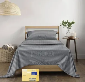 Hotel High Quality Egyptian King Size Cotton Stripe Bedsheet