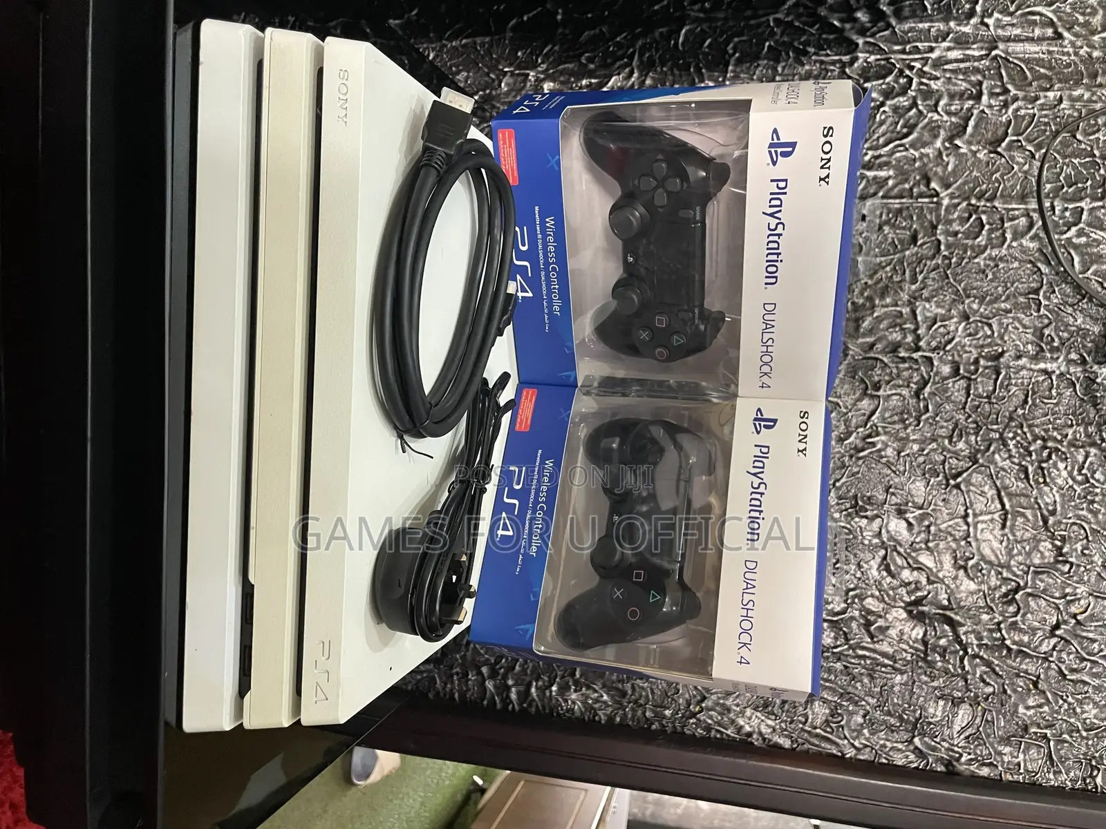 Ps4 Pro White And 2 Controllers Uk Used*
