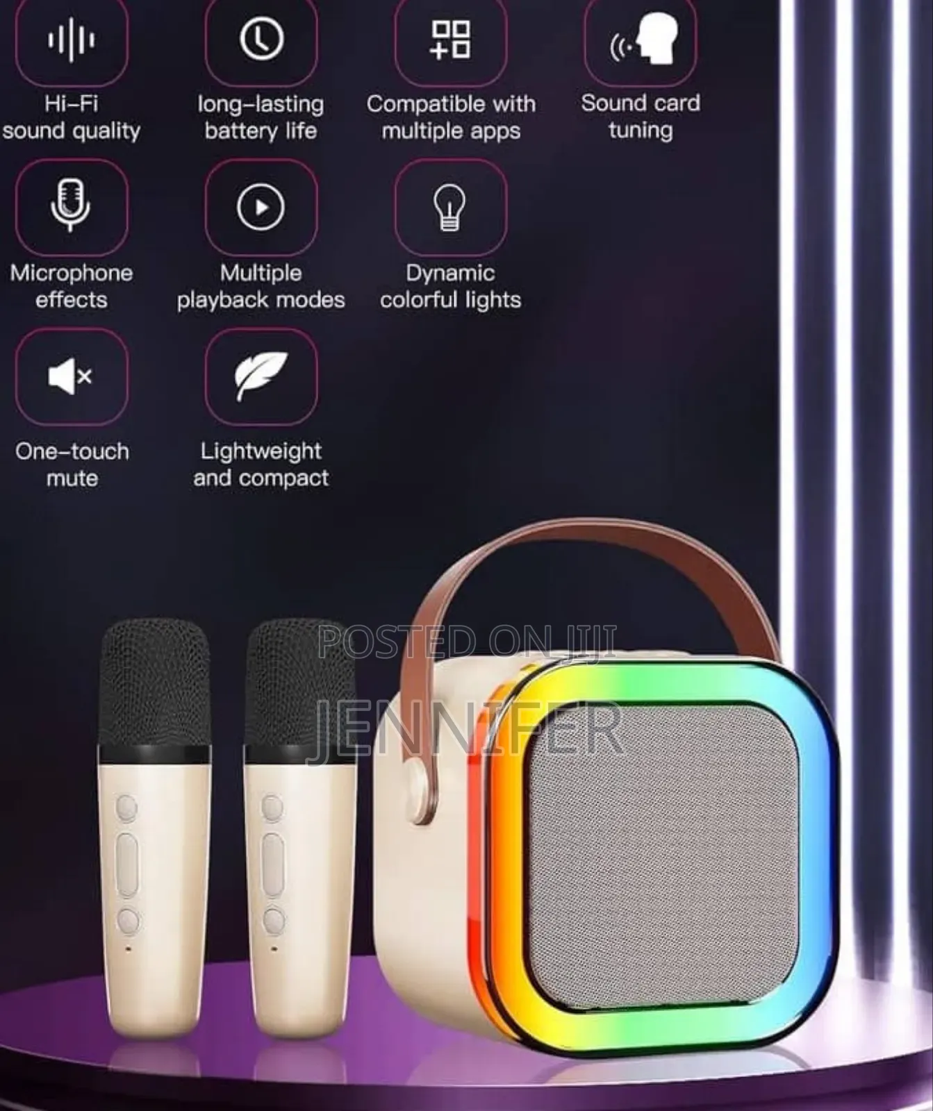 Portable Wireless Karaoke Machine With 6 Voice Effects