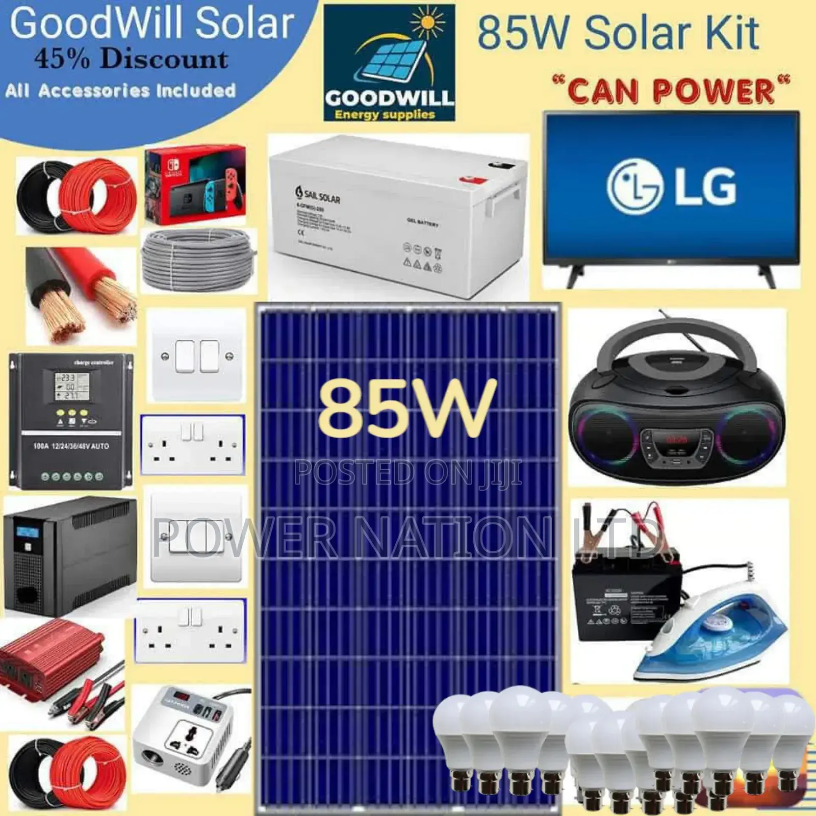 85w Solar Energy System Full Kit Green Power
