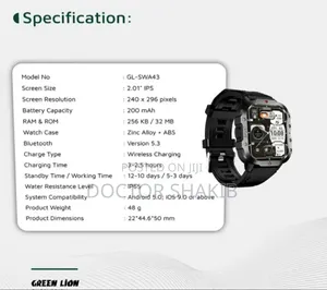 Green Lion Gravix Smart Watch - Black