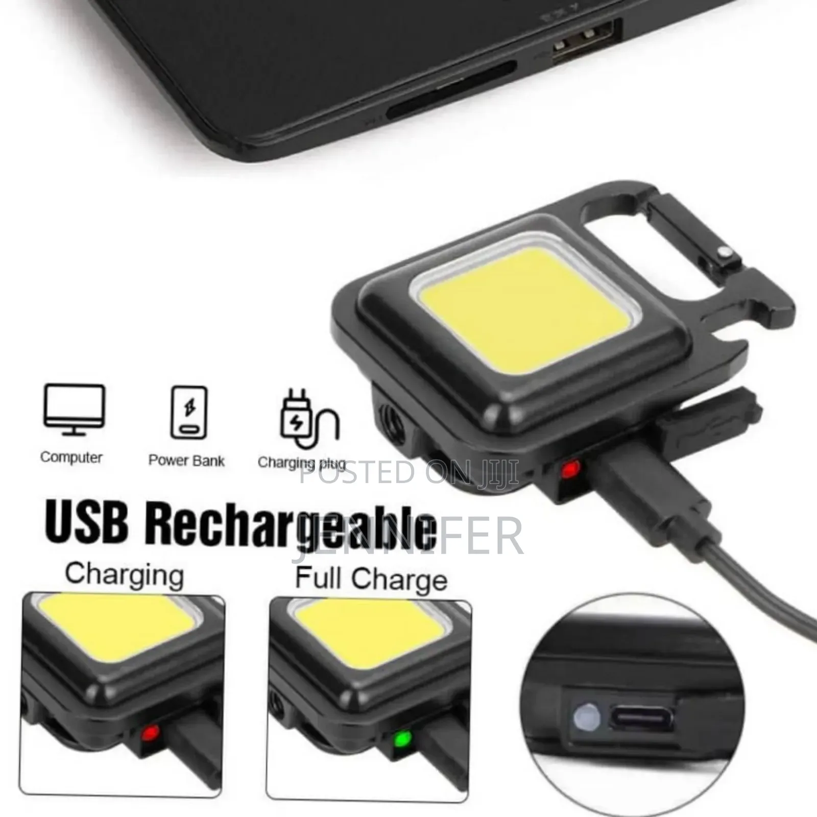 Cob Small Flashlights 500 Lumens Bright Rechargeable