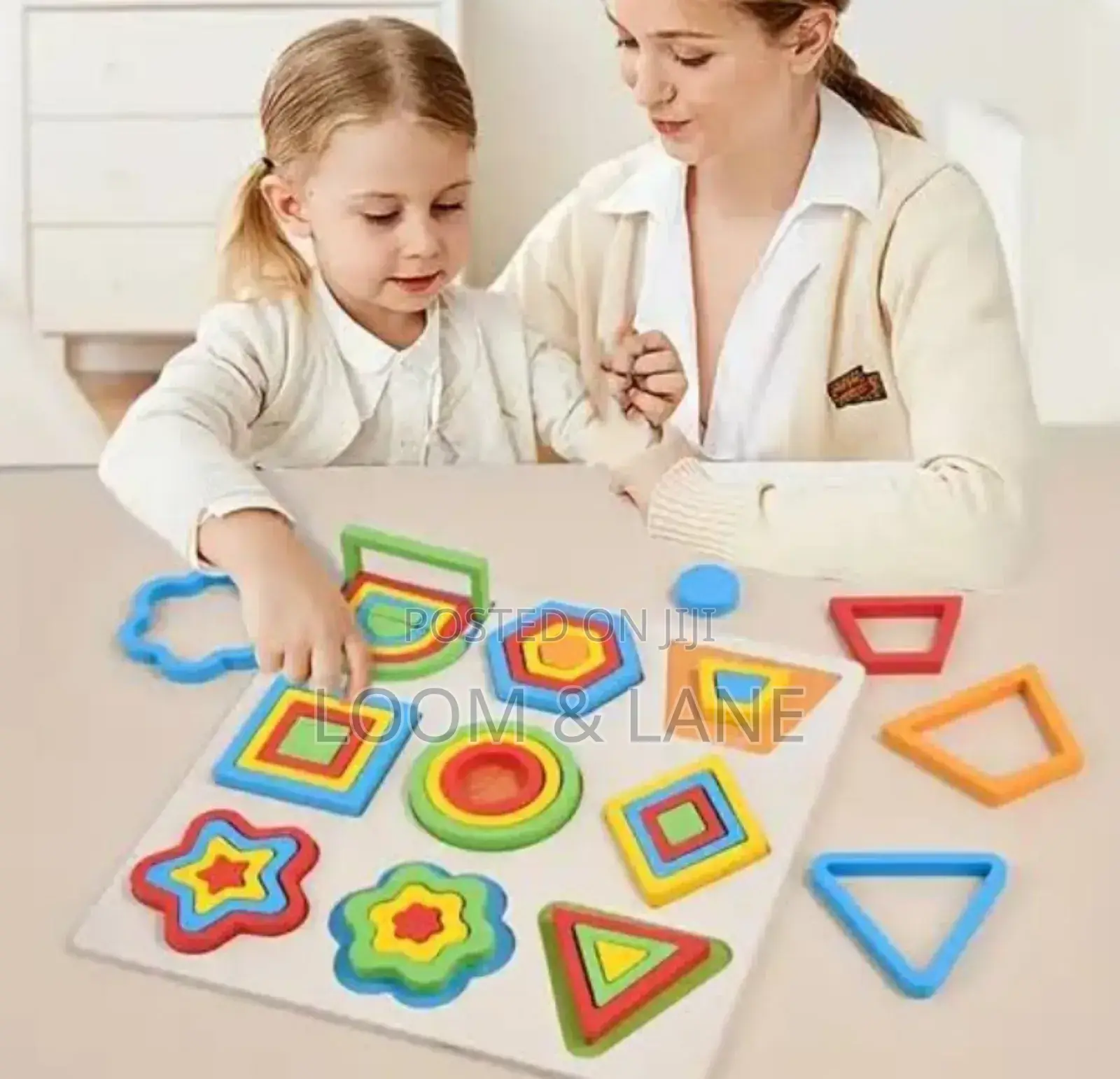 Unique Wooden Shapes Learning Toy
