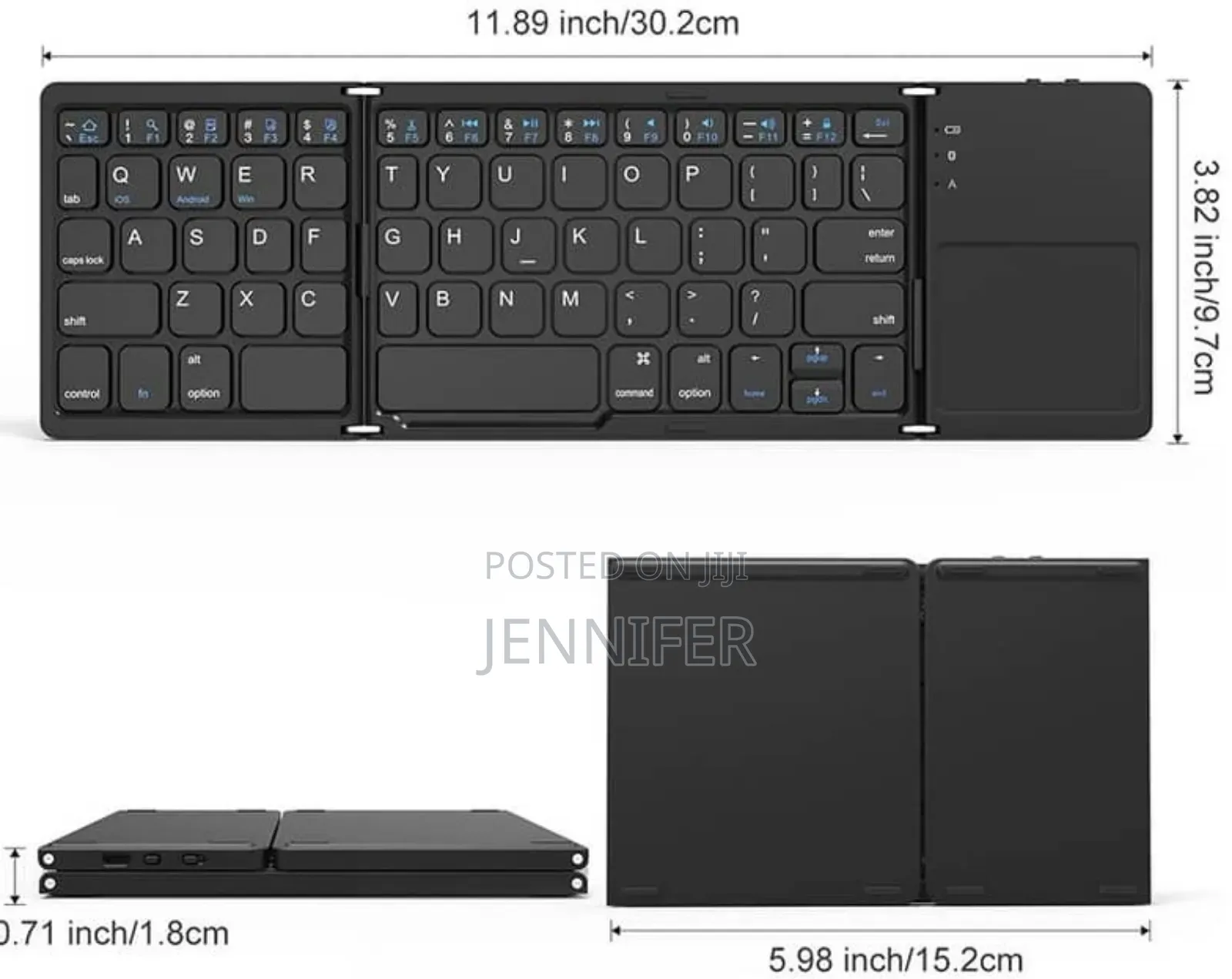Foldable Wireless Bluetooth Keyboard With Touchpad