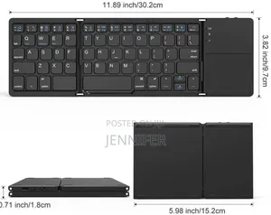 Foldable Wireless Bluetooth Keyboard With Touchpad