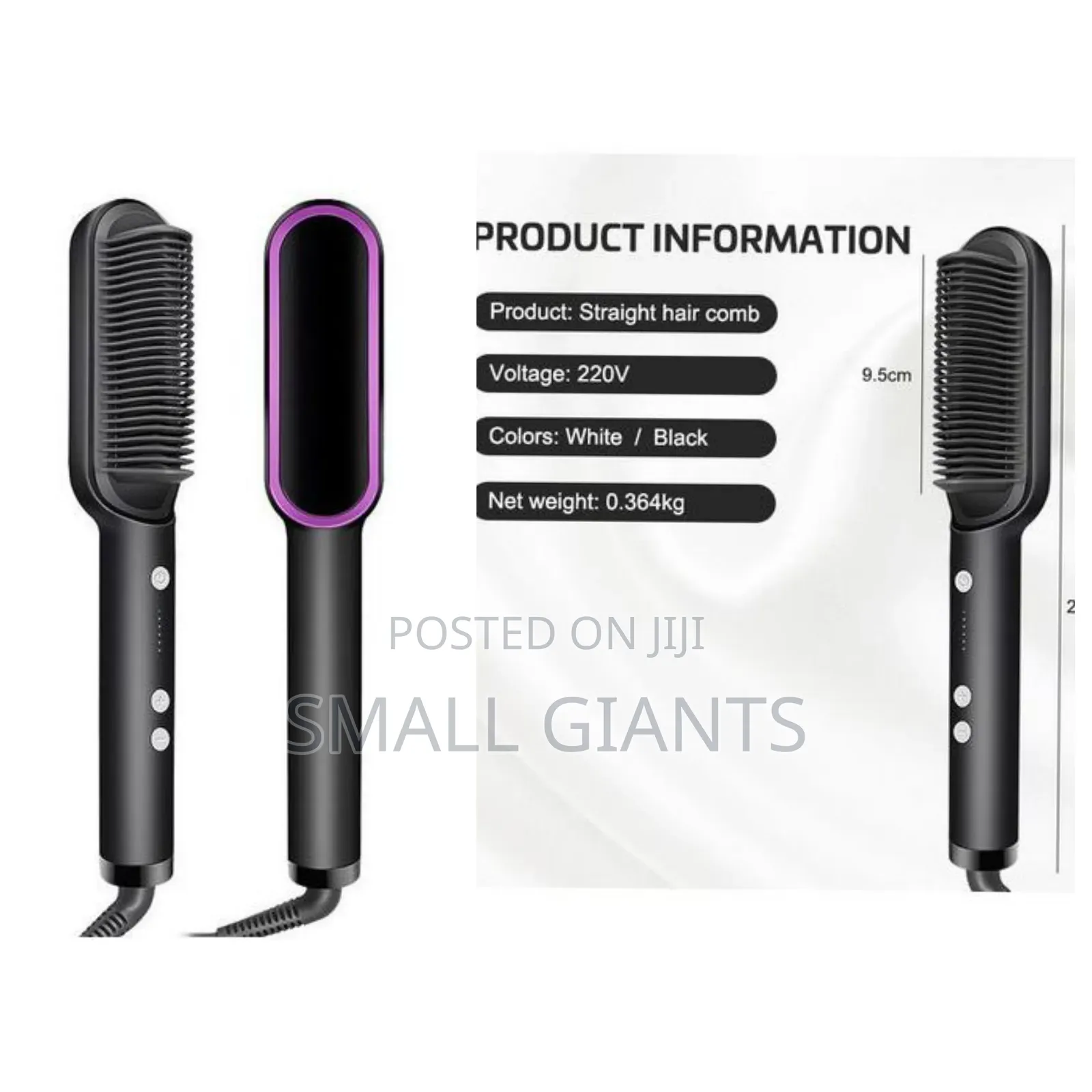 2-in-1 Electric Hair Straightener / Comb