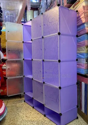 Three Column Plastic Closet Purple
