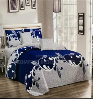 Light Weight Cotton Bedspread Blue