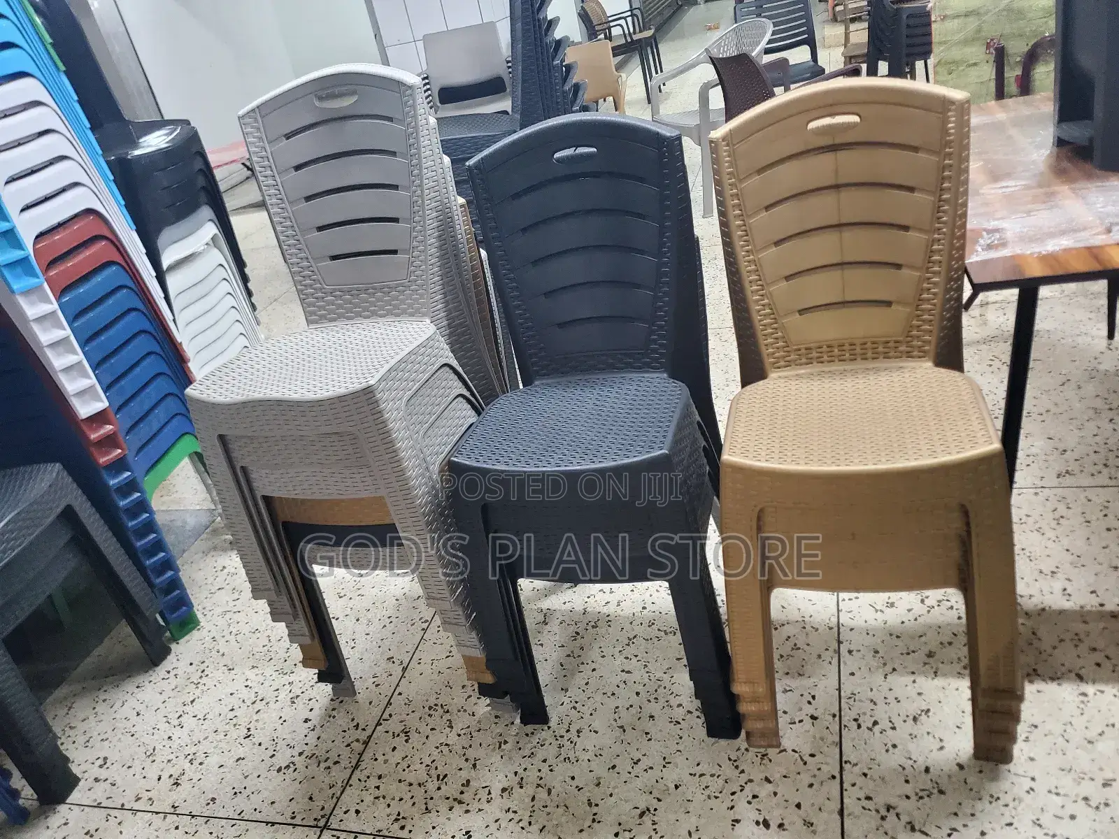 Worldly Armless Plastic Chairs Plastic Chairs