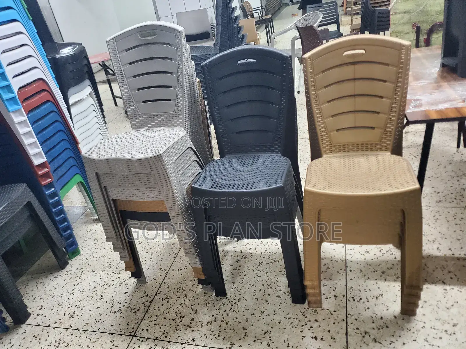 Worldly Armless Plastic Chairs Plastic Chairs