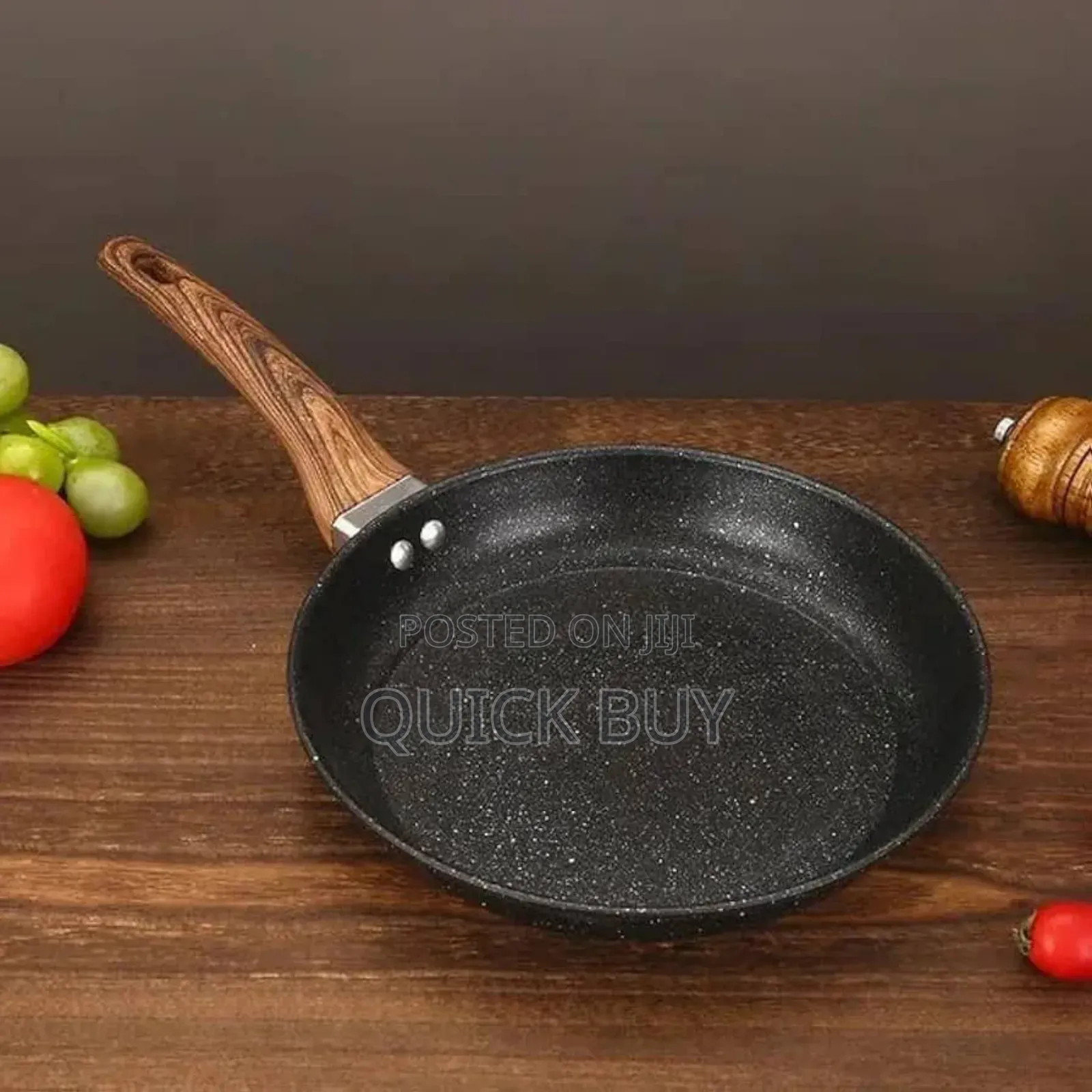 26cm Granite Eco Friendly Frying Pan With Wood Handle