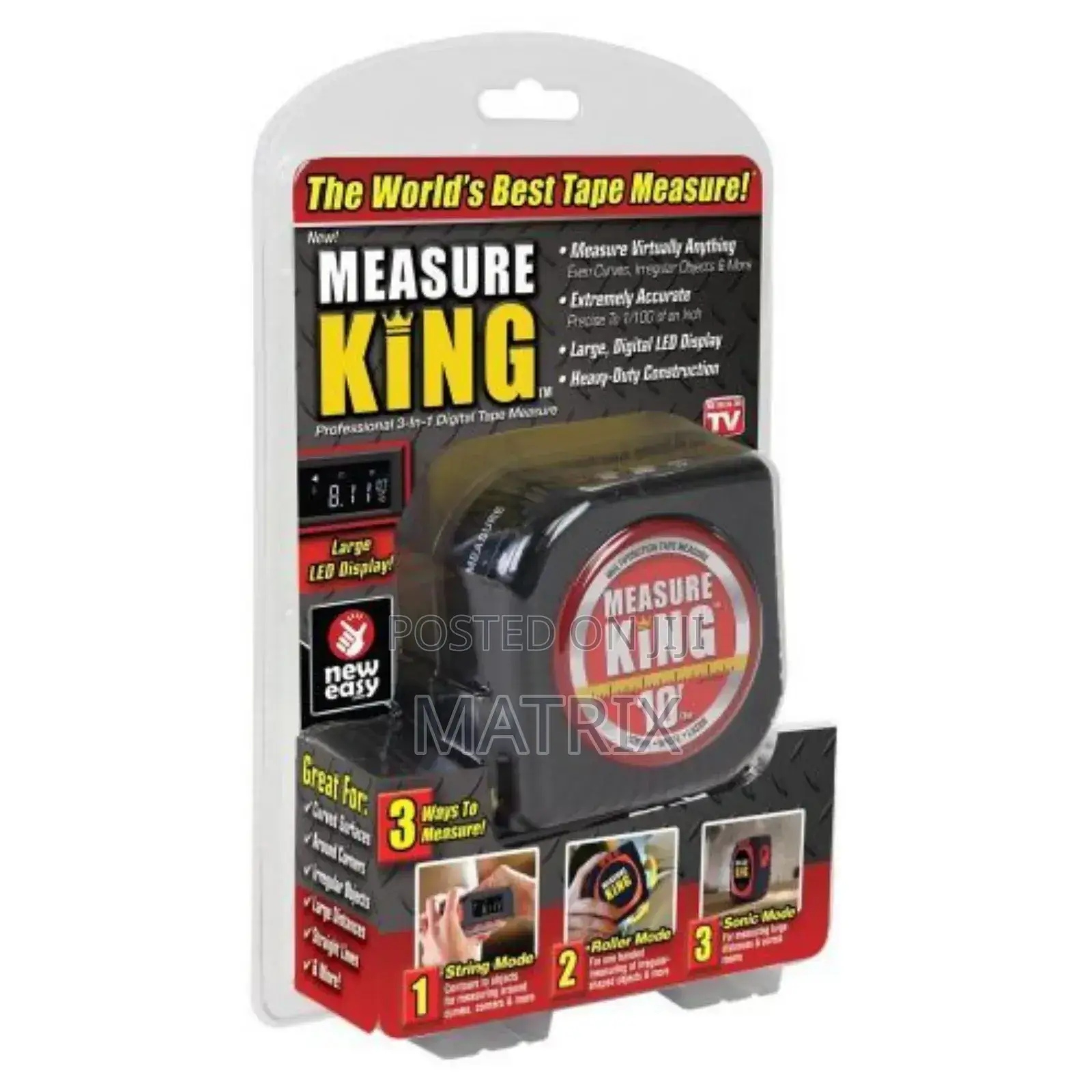 3-in-1 Laser Digital Tape Measure String Mode, Sonic Mode