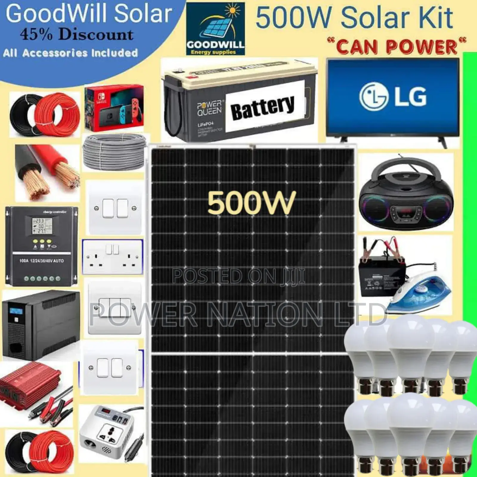 500w Solar Energy System Full Kit Green Power