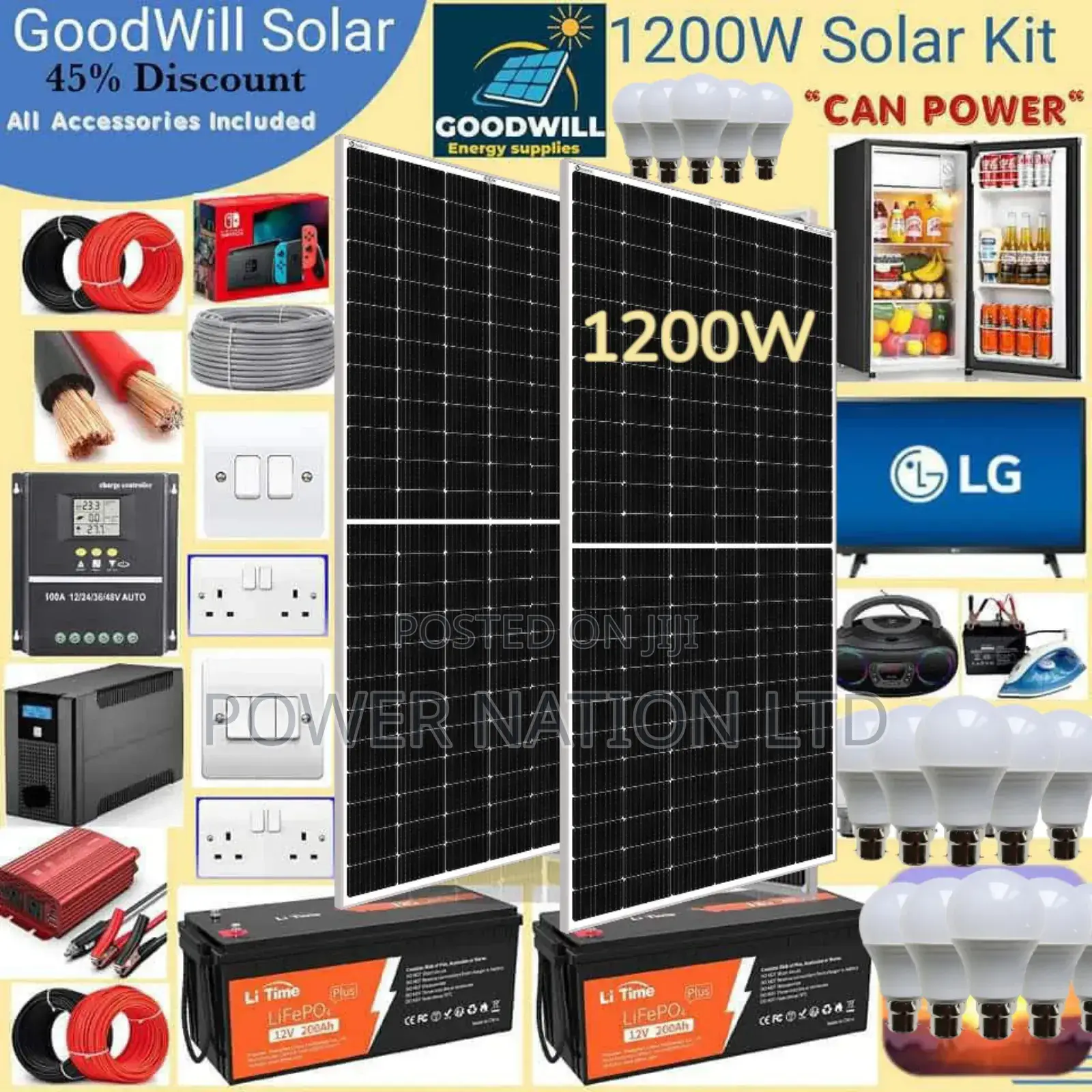 1200w Solar Energy System Full Kit Green Power