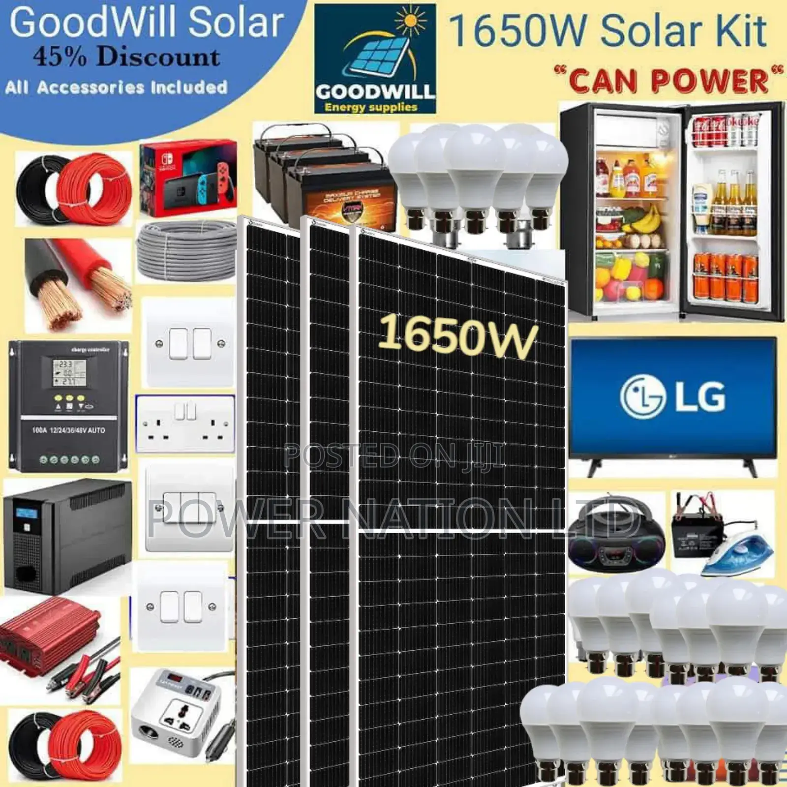1650w Solar Energy System Full Kit Green Power