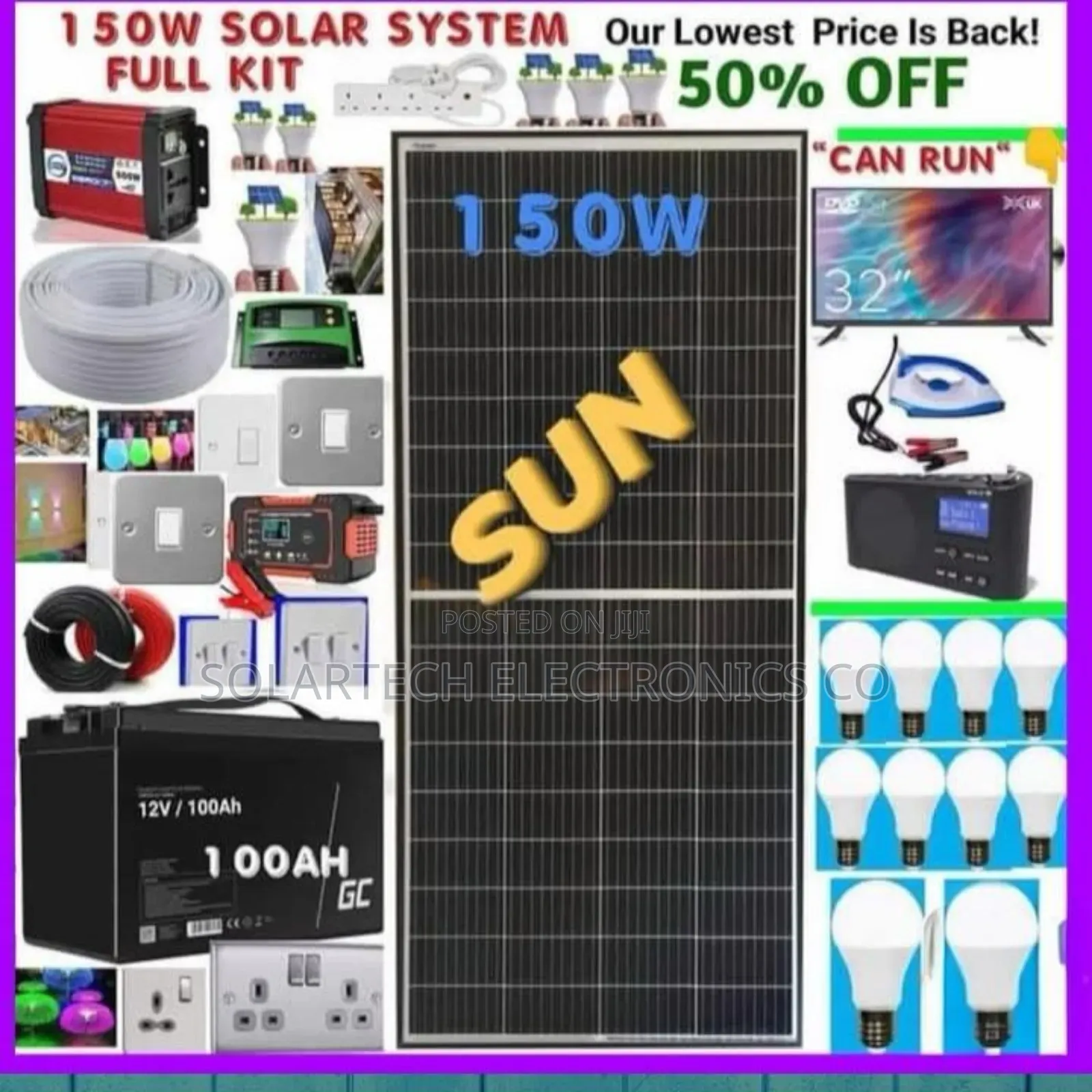 150w Complete Solar System Full Kit/ Off-Grid System Nova