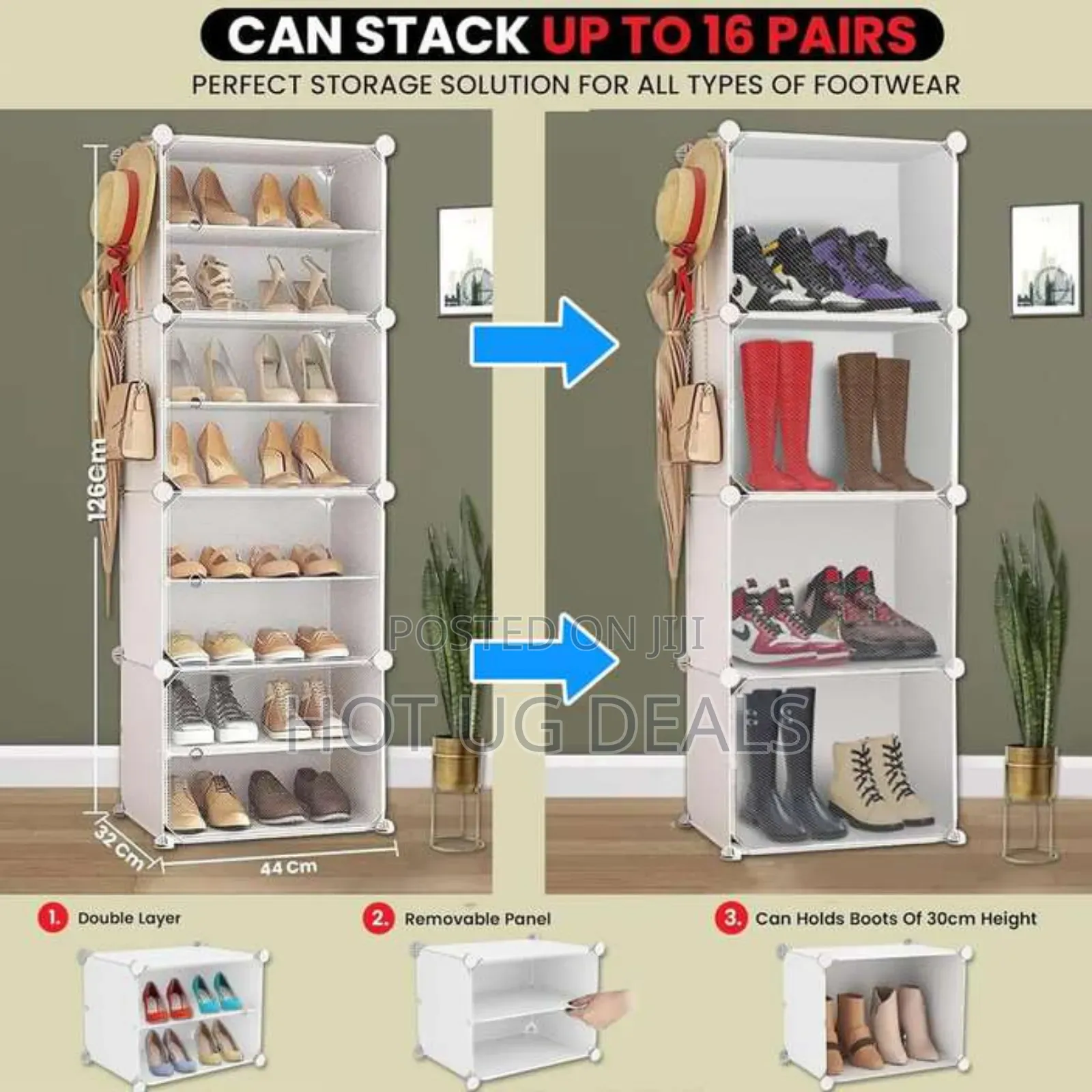 7 Layer Plastic Shoe Rack. Holds Upto 14 Pairs