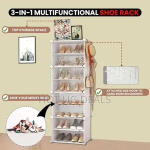 7 Layer Plastic Shoe Rack. Holds Upto 14 Pairs