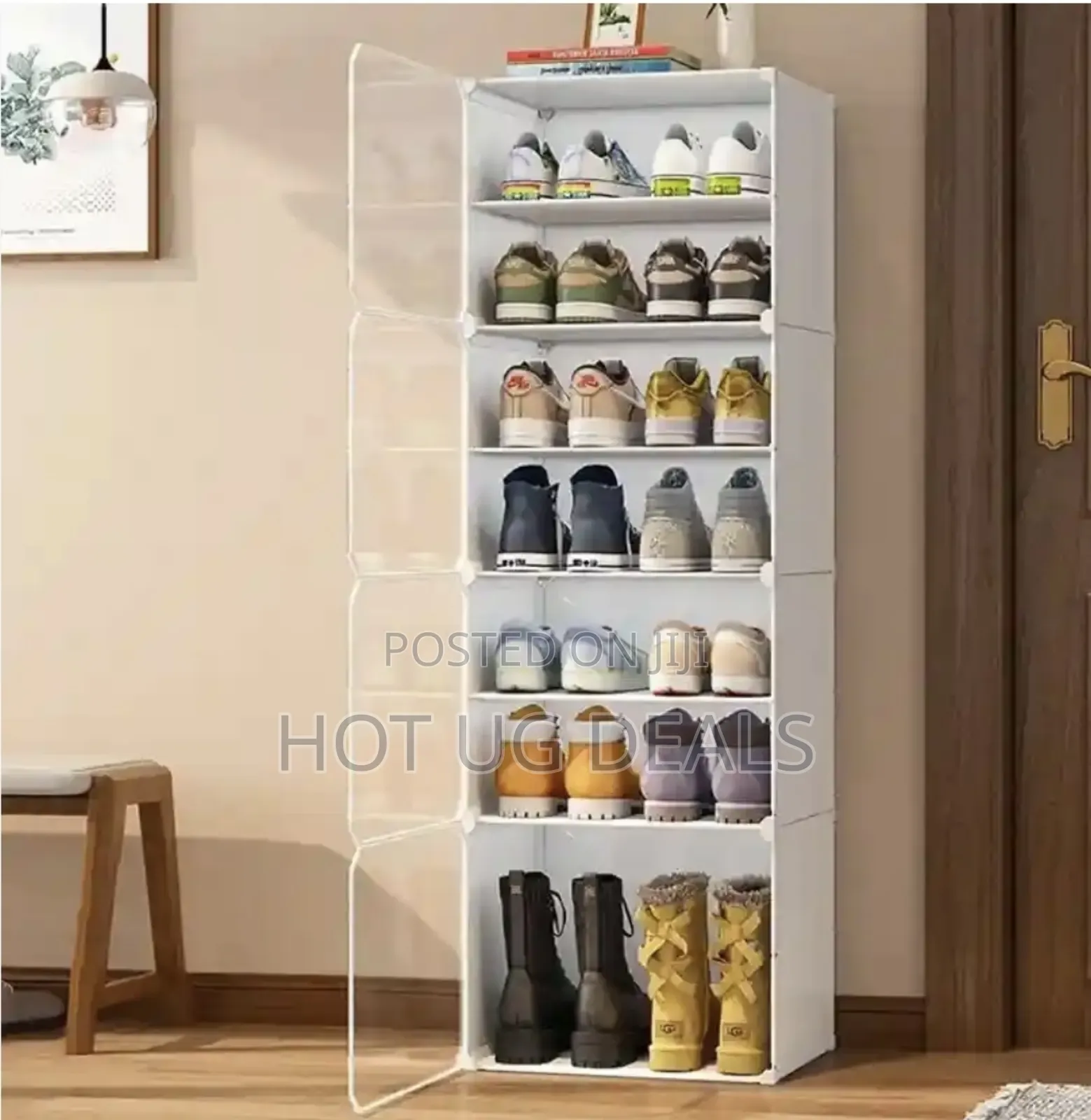 7 Layer Plastic Shoe Rack. Holds Upto 14 Pairs
