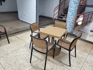 Worldly Plastic Chairs and Table for Restaurant